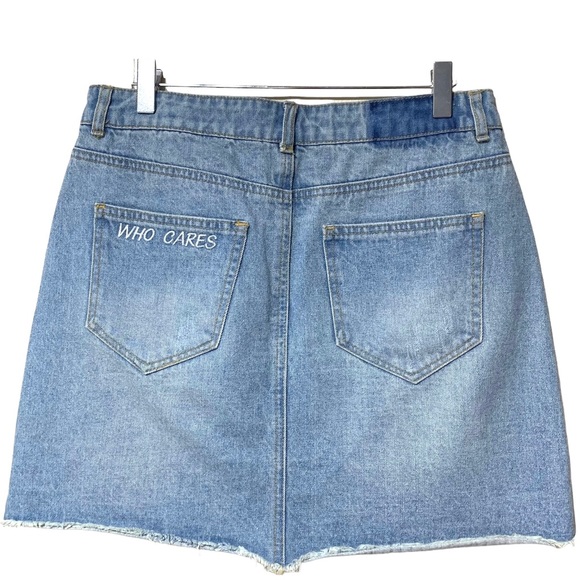 Noisy May Light Blue Jean Mini Skirt Size Small - Picture 2 of 12
